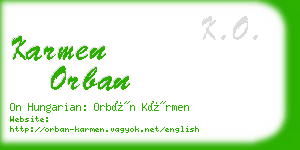 karmen orban business card